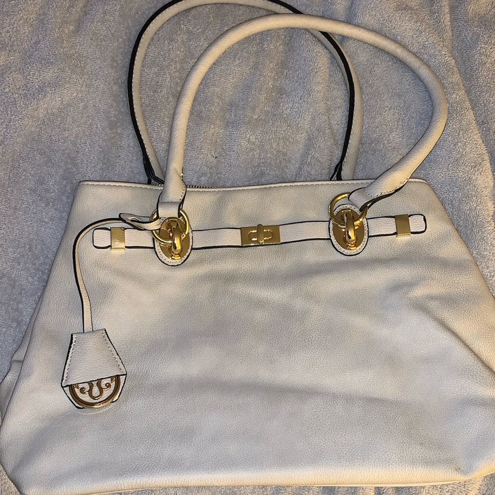 Cream colored handbag